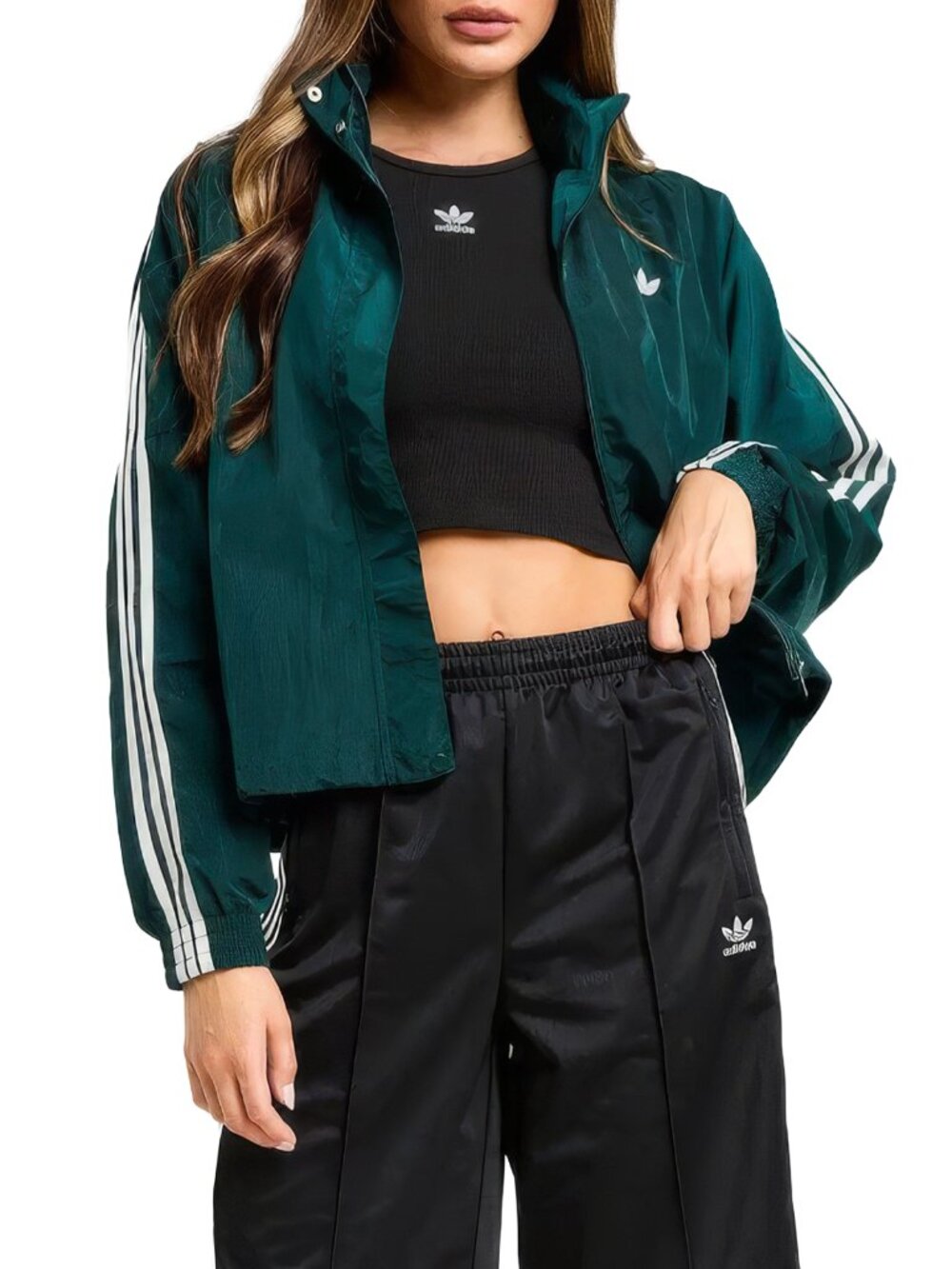 Women's adidas Originals adicolor 3-Stripes Woven Windbreaker Jacket - Size M